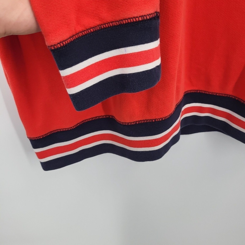 NAUTICA Mens Lakeside Marina Color Block Crewneck Sweatshirt Navy Red Vintage XL - Picture 7 of 9